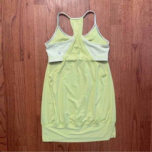 Lululemon No Limits Tank Slope Stripe Polar Cream Clarity Yellow top size 6 - Picture 5 of 14